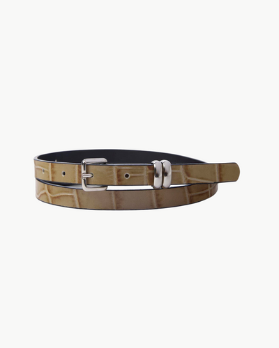 ROHRI BELT IN KHAKI EMBOSSED CROC