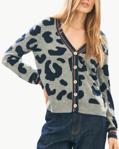 LEOPARD RAINBOW CASHMERE CARDIGAN