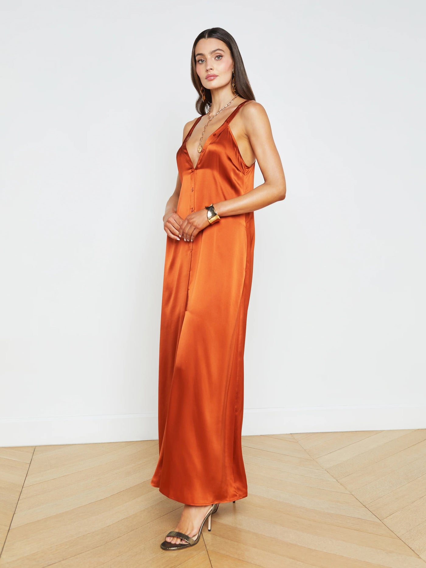 KELLEN SILK DRESS IN SIENNA