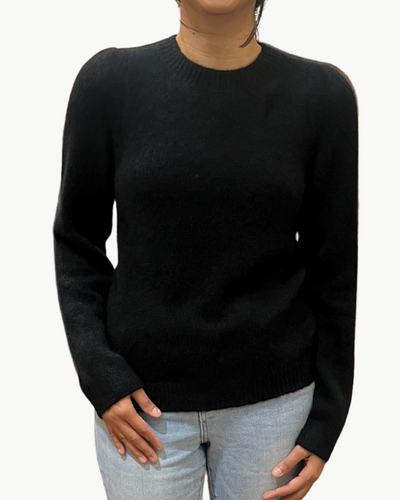 MARNIE PUFF-SLEEVE PULLOVER IN BLACK