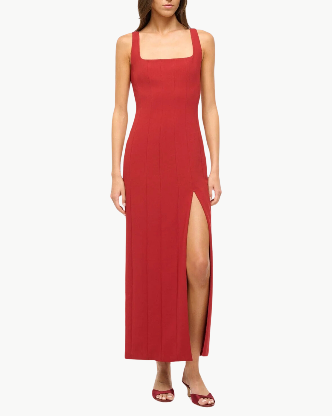 PORTRAIT DRESS IN ROUGE