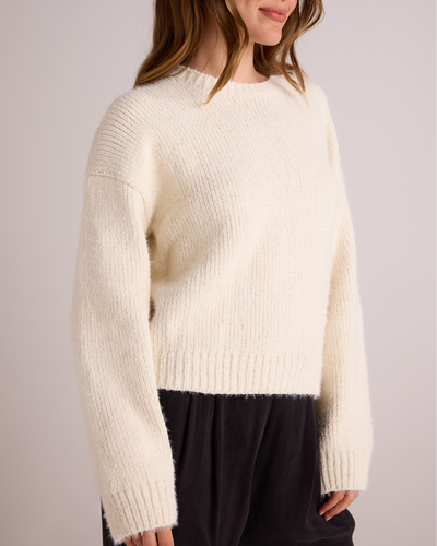 DROP SHOULDER SWEATER IN WINTER WHITE