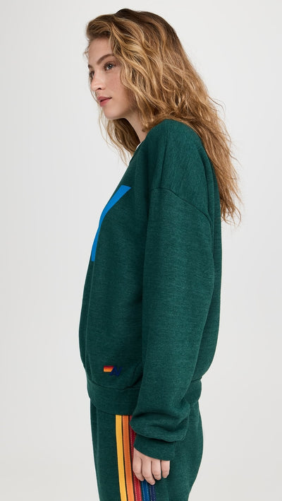 LOGO RELAXED CREW SWEATSHIRT IN FOREST