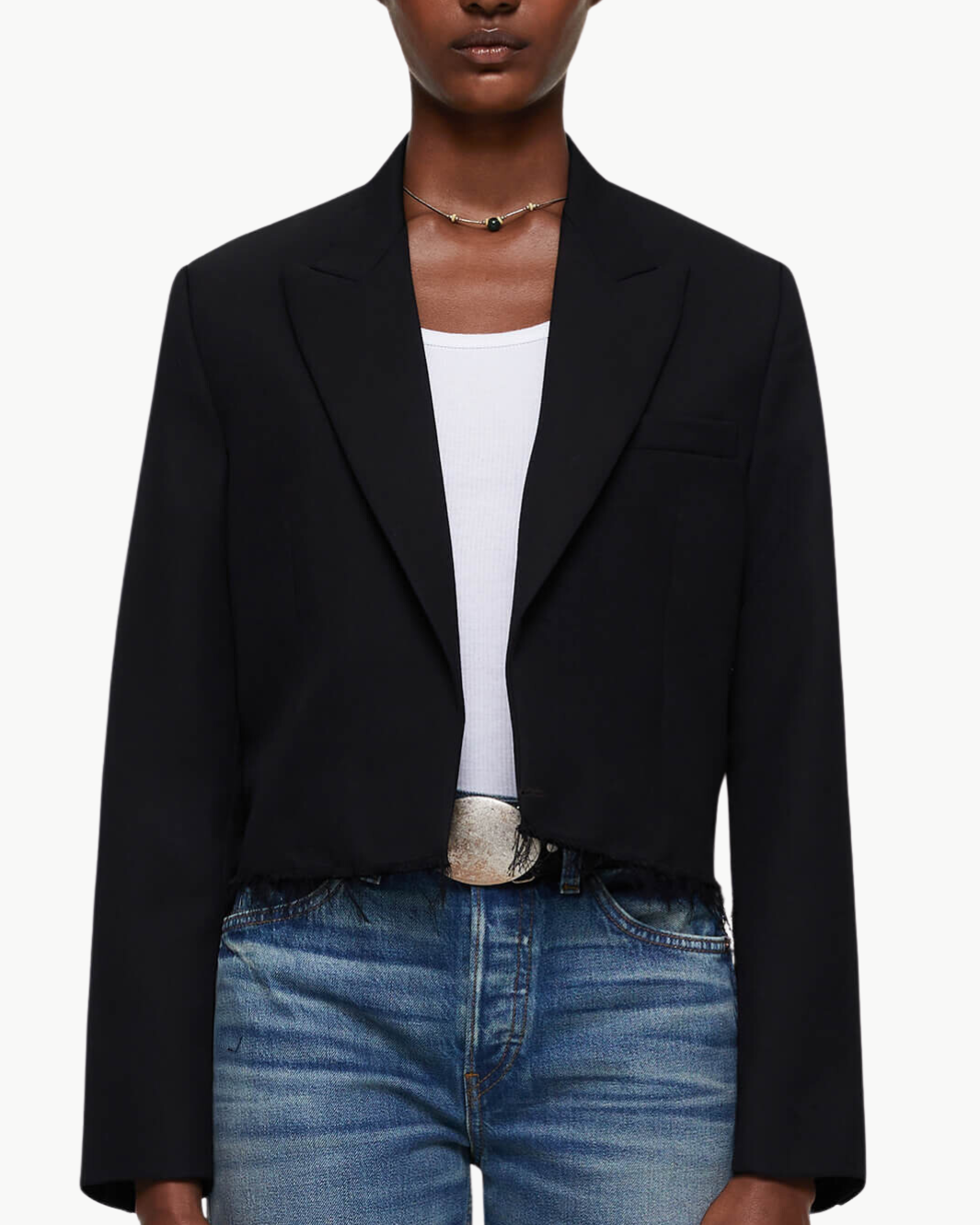 CUTOFF BOYFRIEND BLAZER IN BLACK