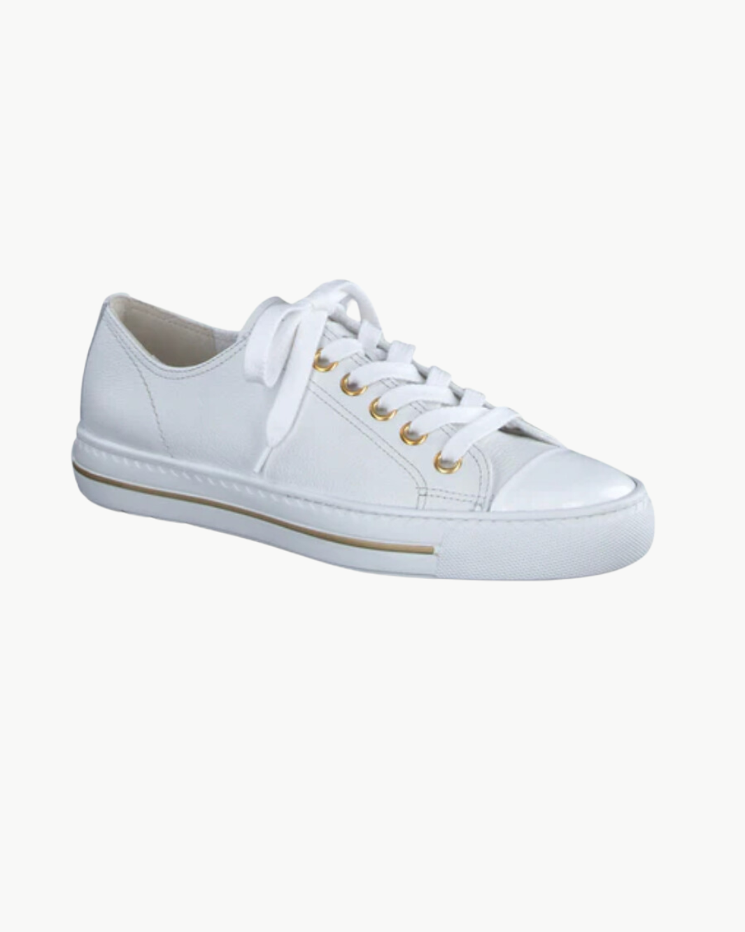 SOPHIE SNEAKER IN WHITE CRINKLED PATENT