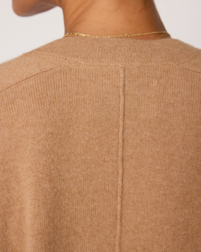 LEIA VEE SWEATER IN CAMEL MELANGE