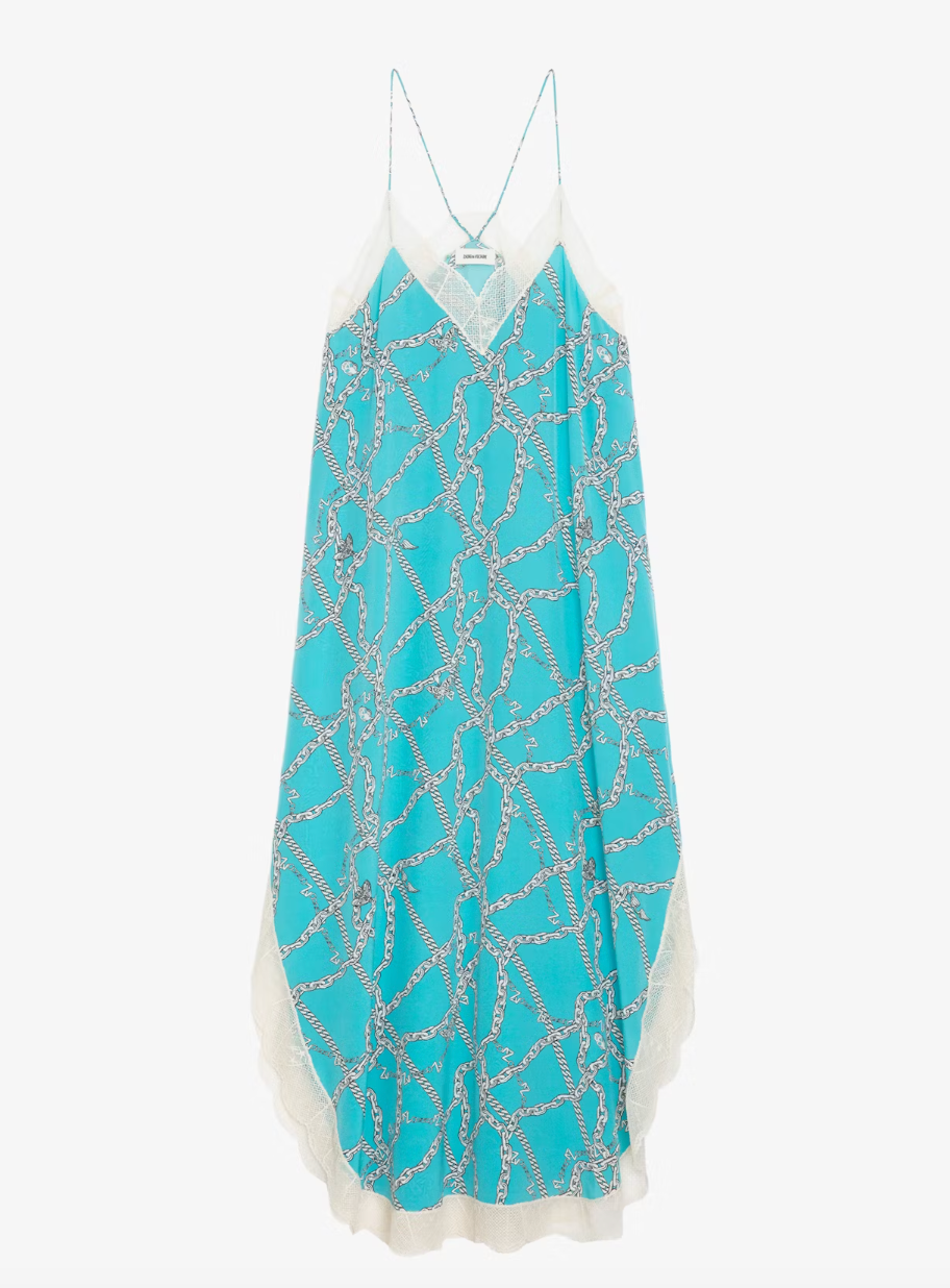 RISTYL SILK DRESS IN AQUA - Romi Boutique