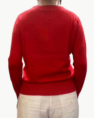 CASHMERE CORE CREWNECK IN BRIGHT SCARLET