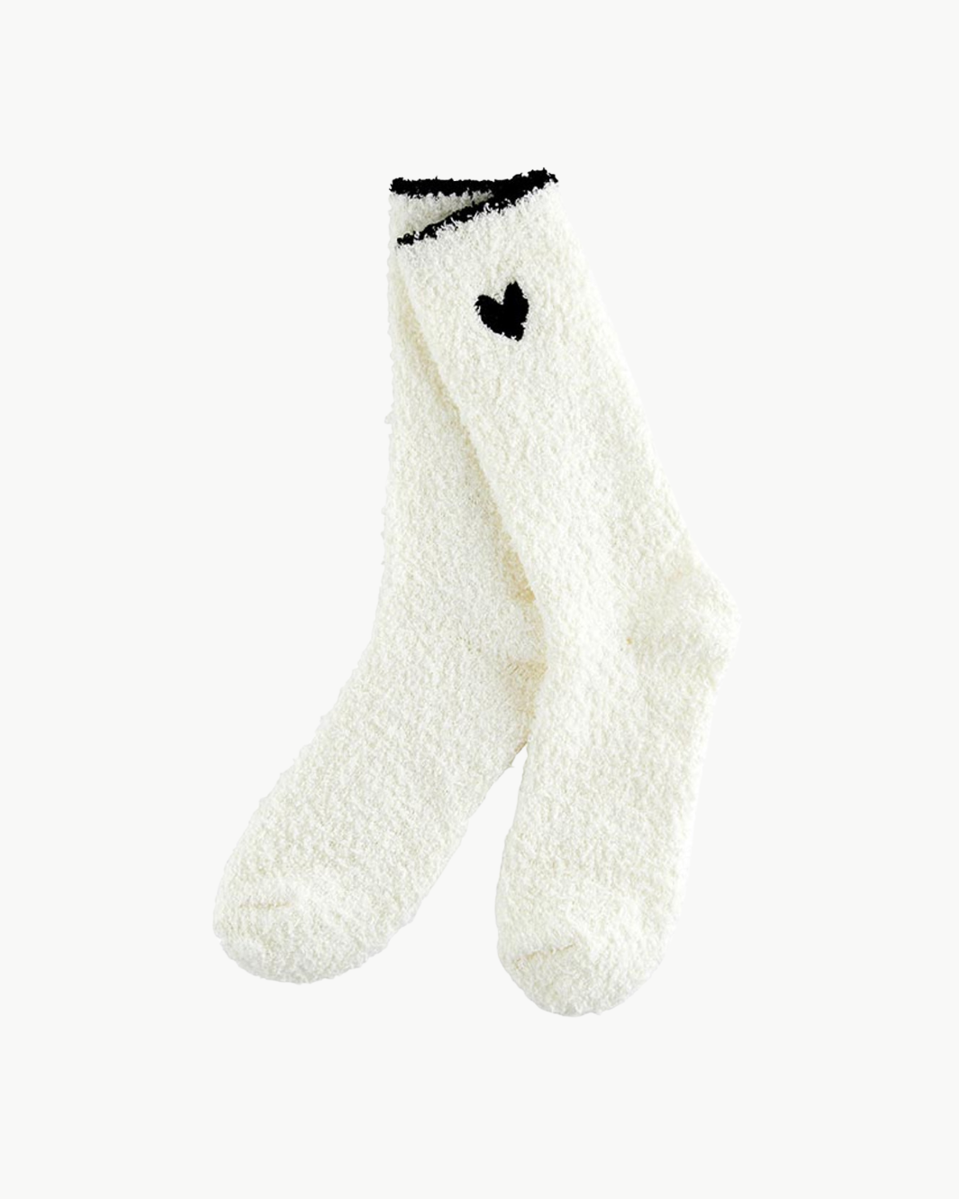 COZY SOCKS IN BLACK TRIM/BLACK HEART