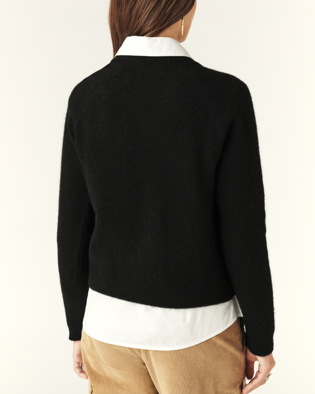 DOEL BUTTON COLLAR SWEATER IN NOIR