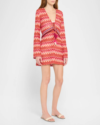 CARRA DRESS IN PINK CHEVRON