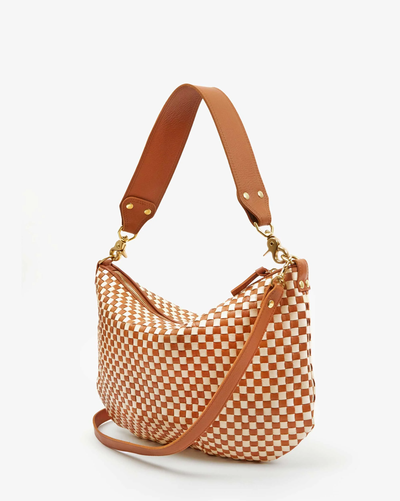 MOYEN MESSENGER WOVEN CHECKER IN NATURAL/CREAM