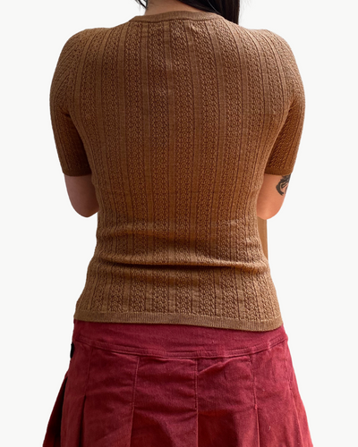 TINA SHORT SLEEVE CREW IN CAMEL