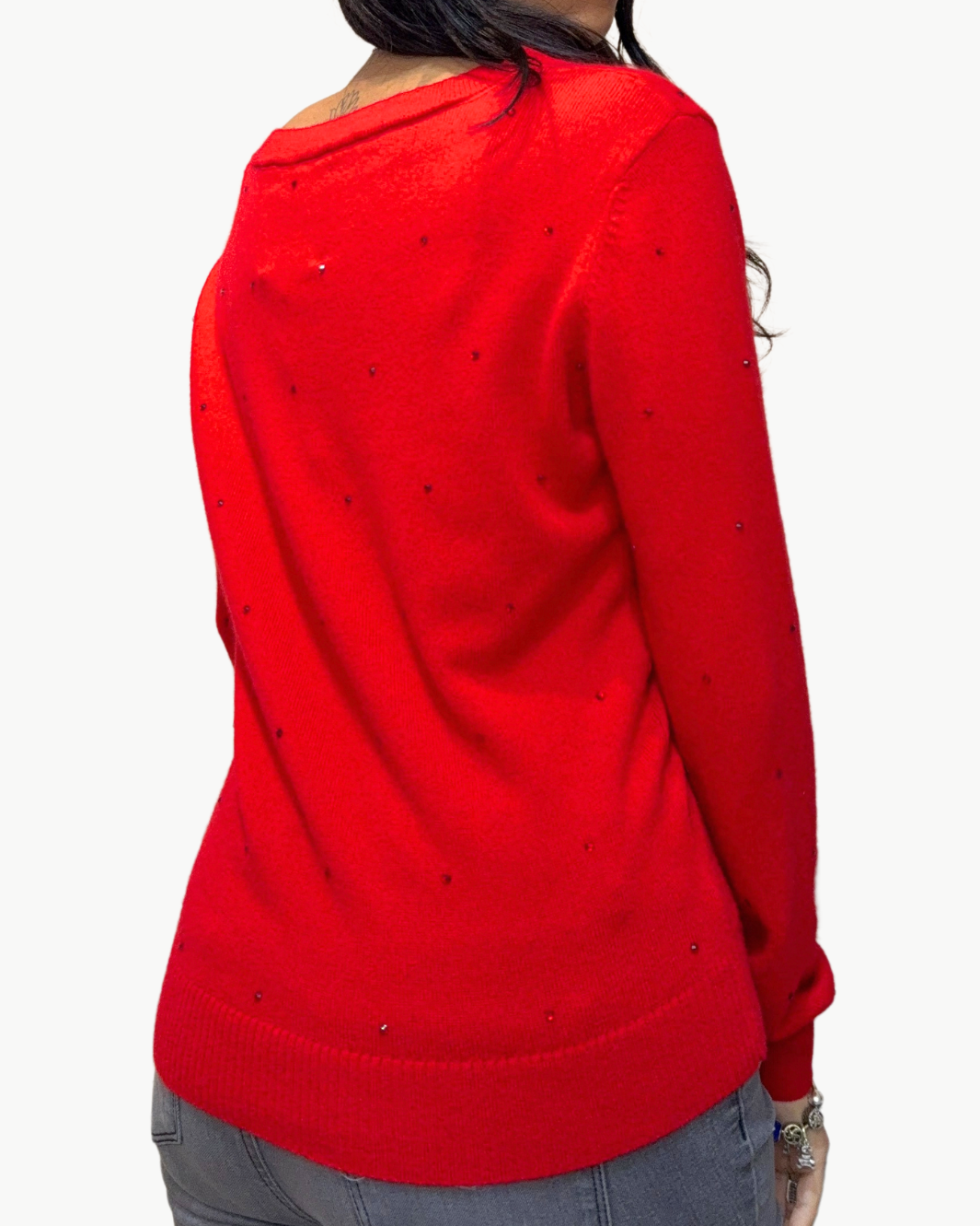 BE MINE DISCO KNIT SWEATER IN ROUGE