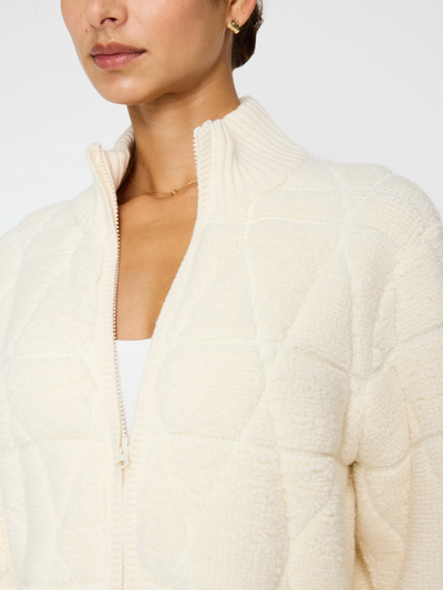 AVALON BOMBER CARDIGAN IN IVORY