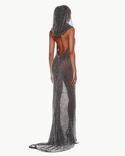 AMALIA NOIR BEADED GOWN IN BLACK