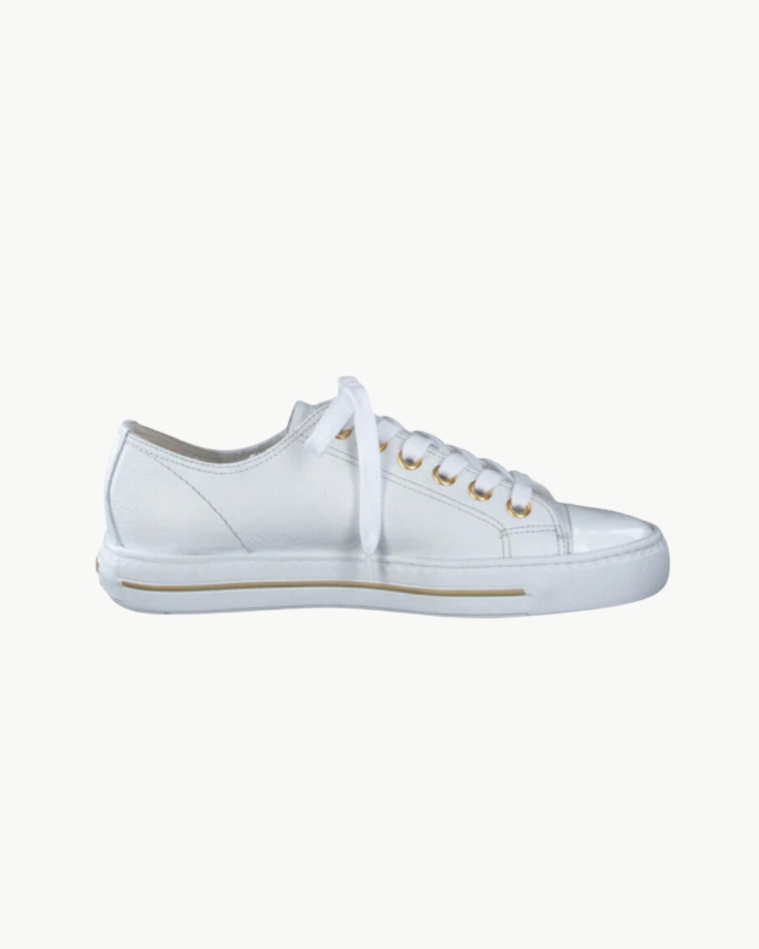 SOPHIE SNEAKER IN WHITE CRINKLED PATENT