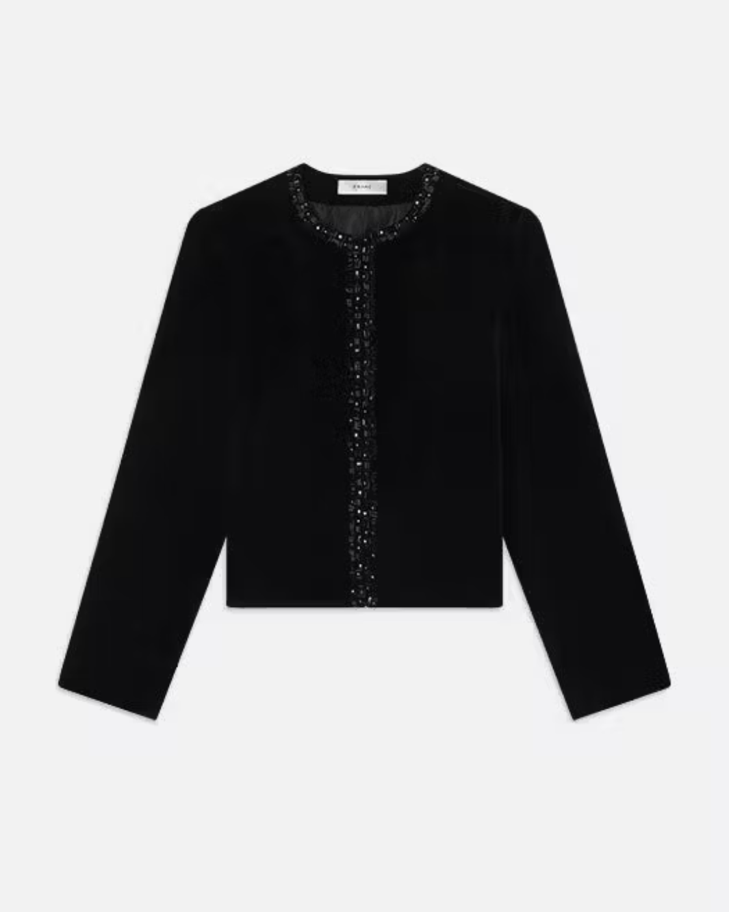 EMBELLISHED VELVET JACKET IN BLACK