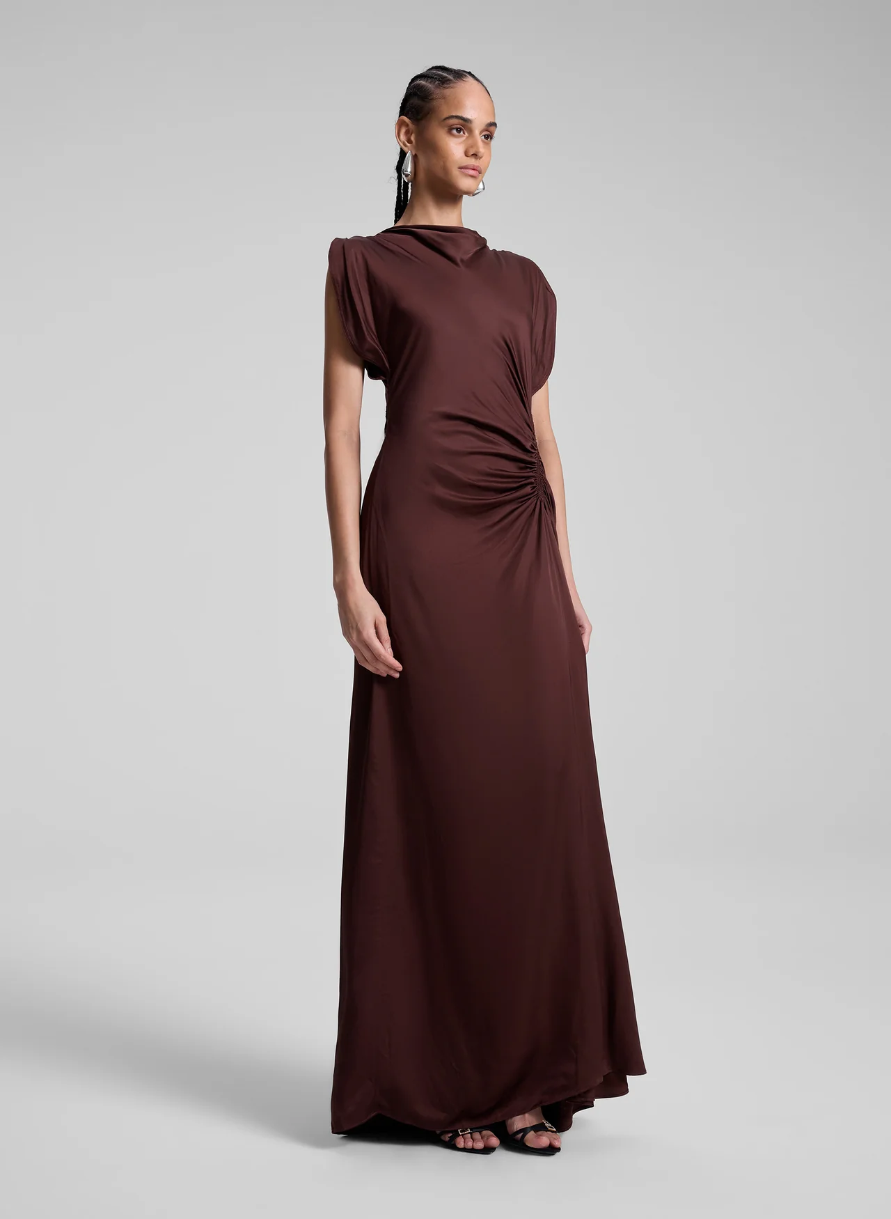 NADIA GOWN IN CHOCOLATE PLUM