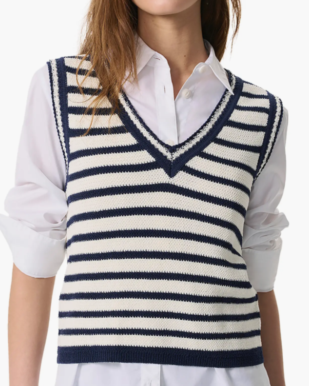 MEGHAN STRIPE VEST IN IVORY MULTI