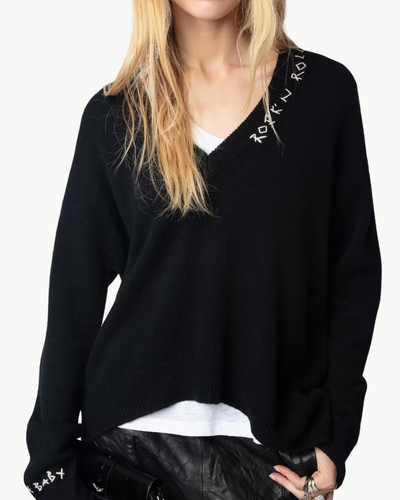 MIKY CASHMERE SWEATER IN BLACK