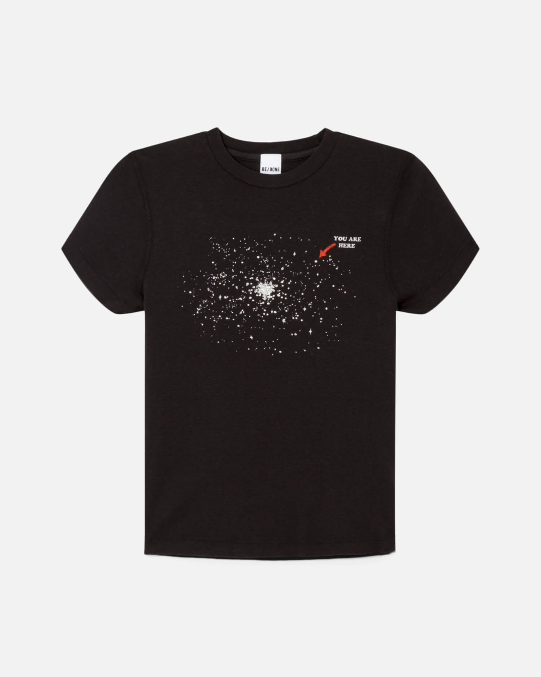 90S BABY TEE "RHINESTONE SPACE" TEE IN WASHED BLACK