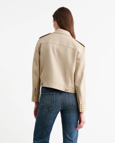 LISE CROPPED MILITARY BLAZER IN ROOSEVELT KHAKI