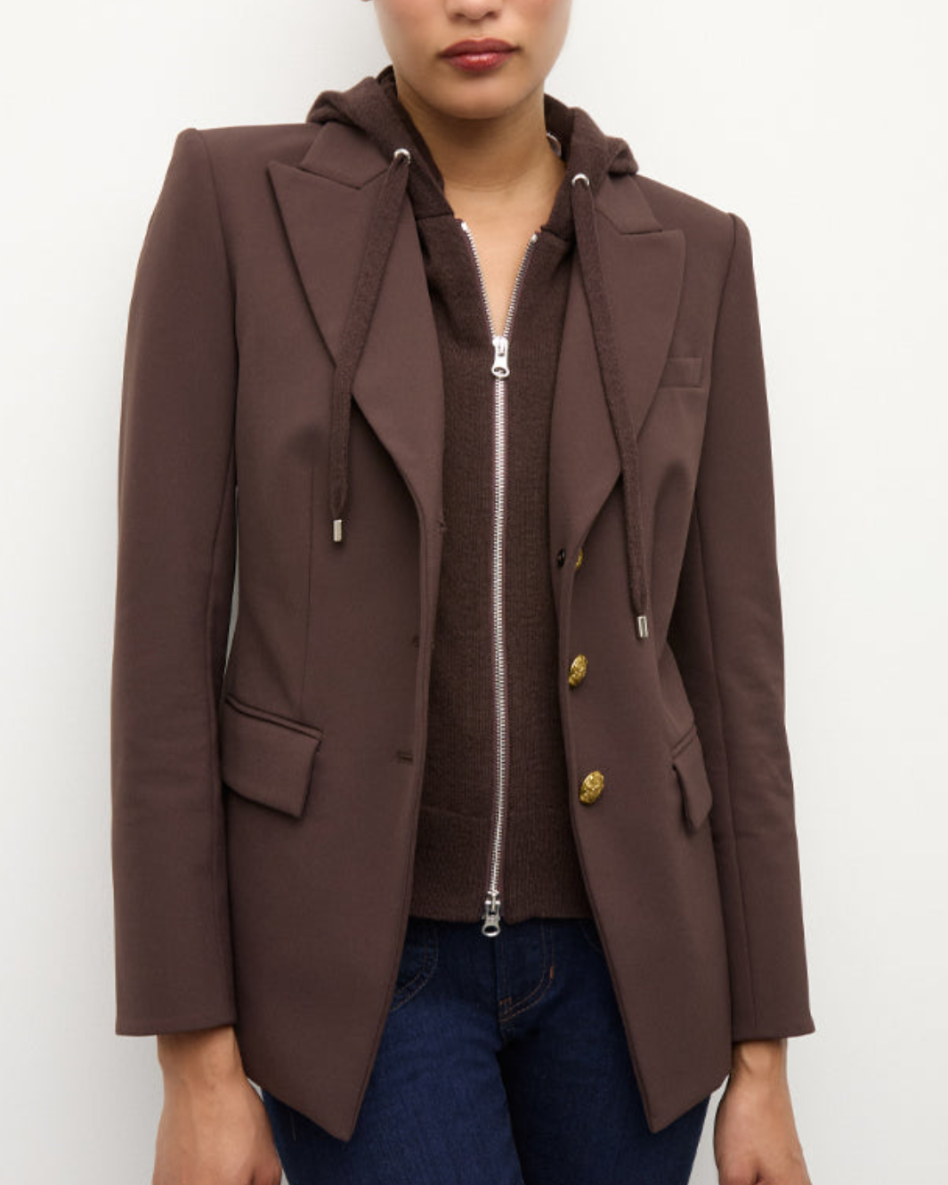 ORLANE DICKEY JACKET IN DARK CHOCOLATE