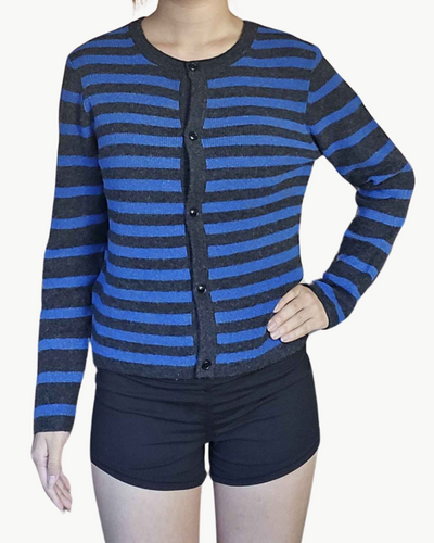 WOMEN'S CARDIGAN RAXOW IN CHARBON RAYE OLYMPIADE CHINE