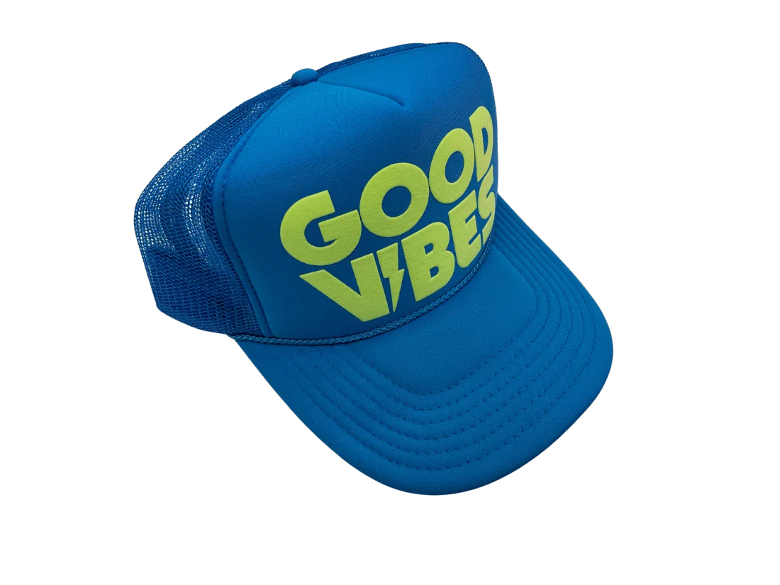 GOOD VIBES TRUCKER IN NEON BLUE