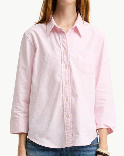 ADRIENNE SHRUNKEN SHIRT IN LIGHT PINK