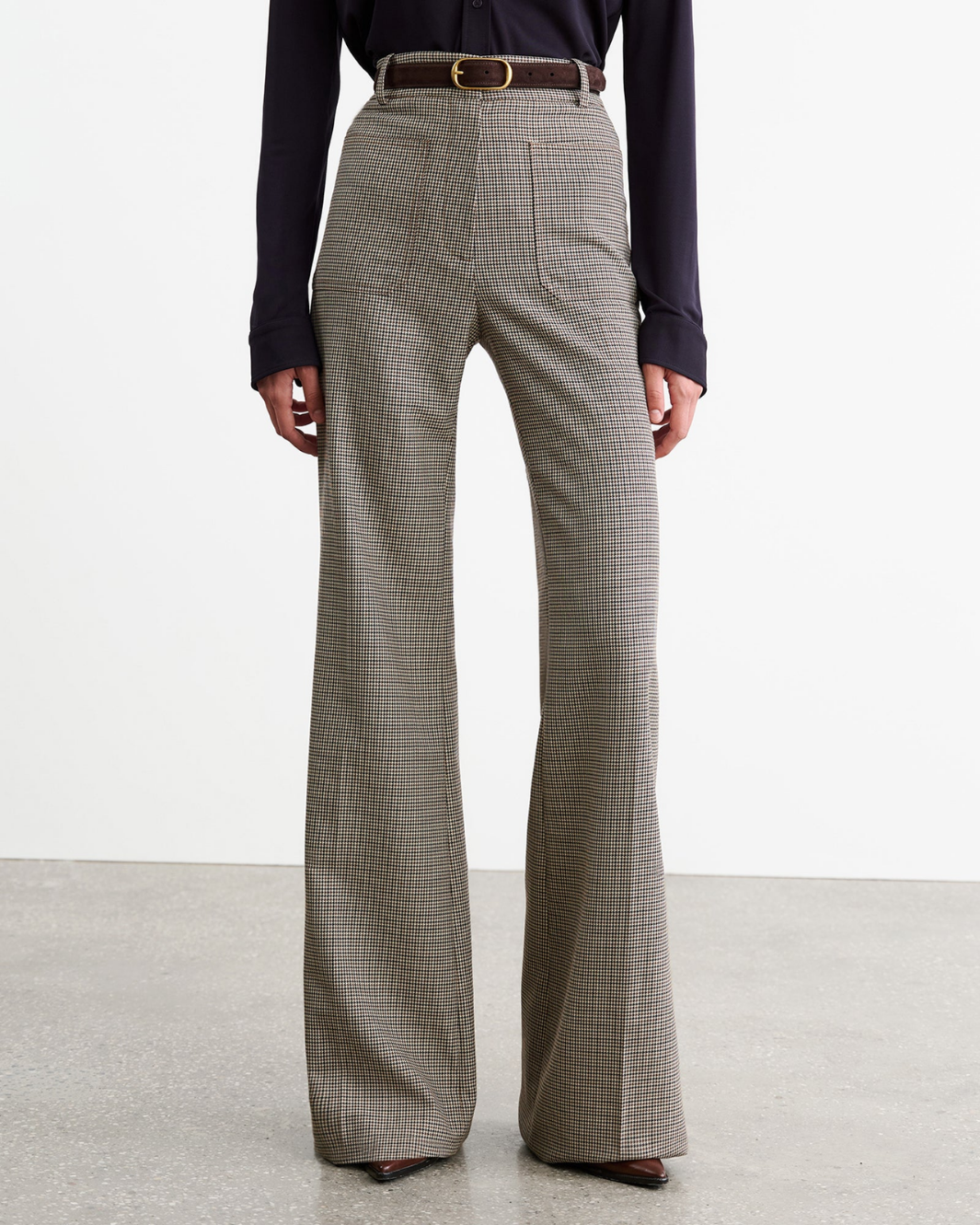 CHRISTOPHE PANT IN BROWN HOUNDSTOOTH