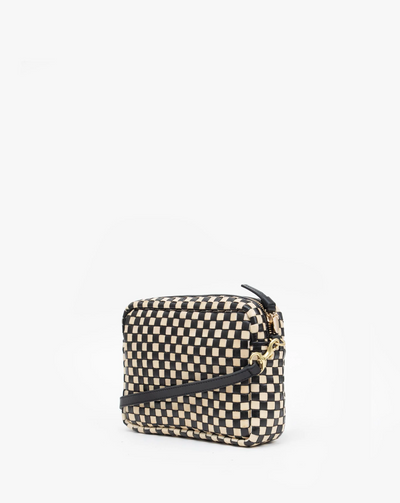 MIDI SAC WOVEN CHECKER IN BLACK AND CREAM