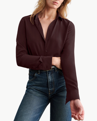 GAIA SLIM SHIRT IN OXBLOOD