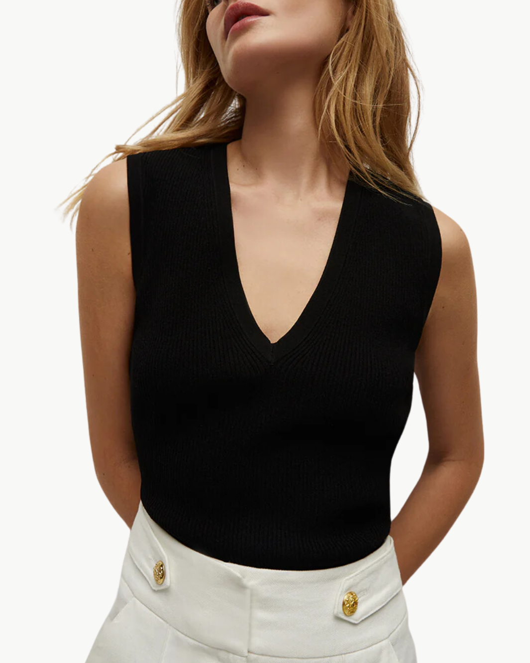 SID SLEEVELESS PULLOVER IN BLACK