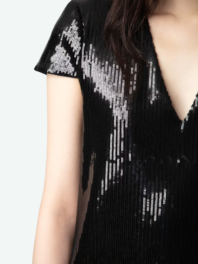 RASHU SEQUINS IN NOIR