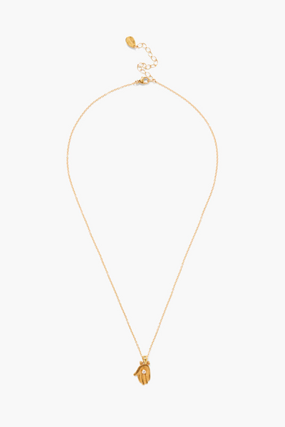 DIAMOND GIVING HAND NECKLACE IN YELLOW GOLD