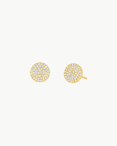 DIAMOND DISC STUD EARRING IN GOLD