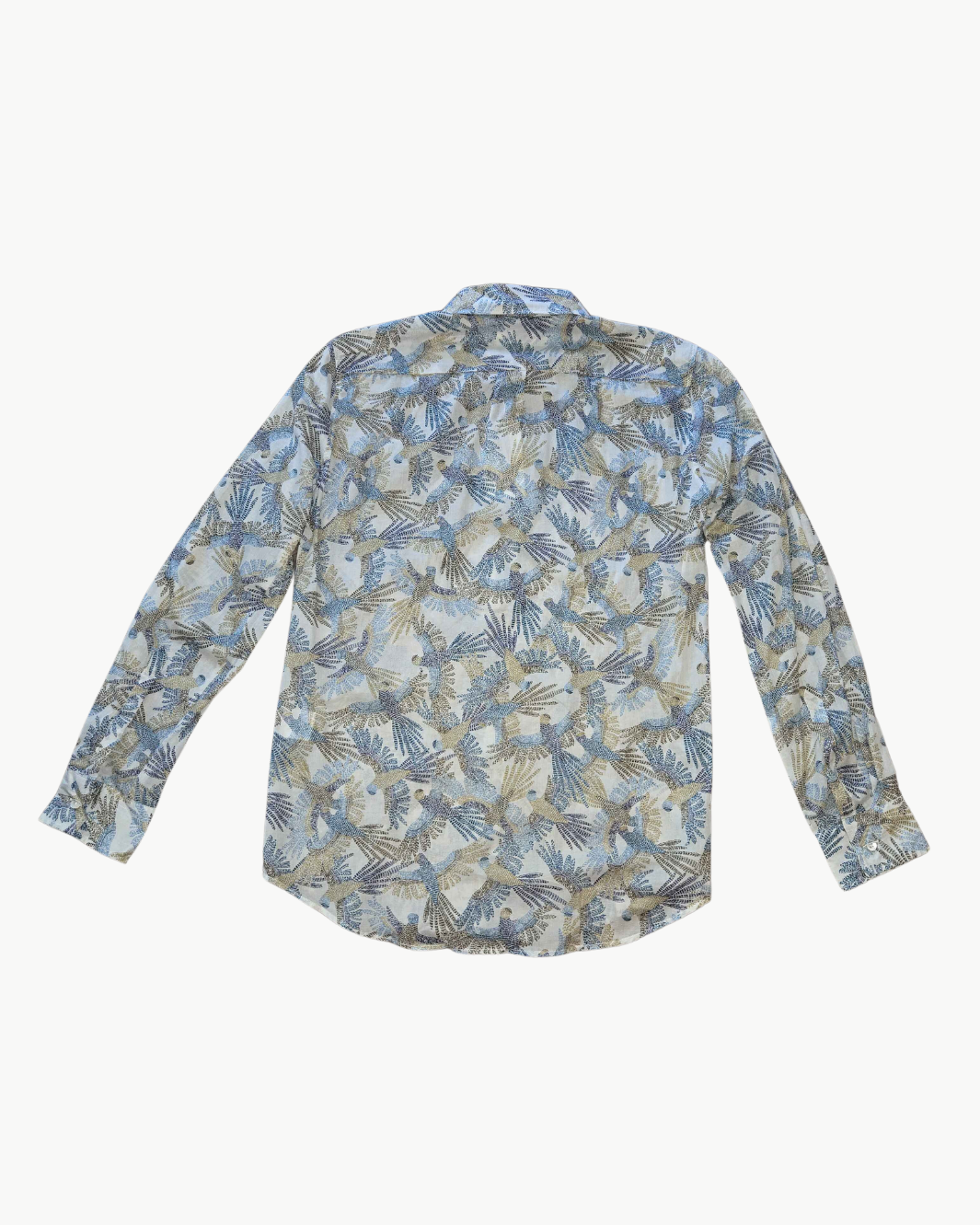 CORAZ WOMAN WOVEN SHIRT IN RAW WHITE AND BLUE