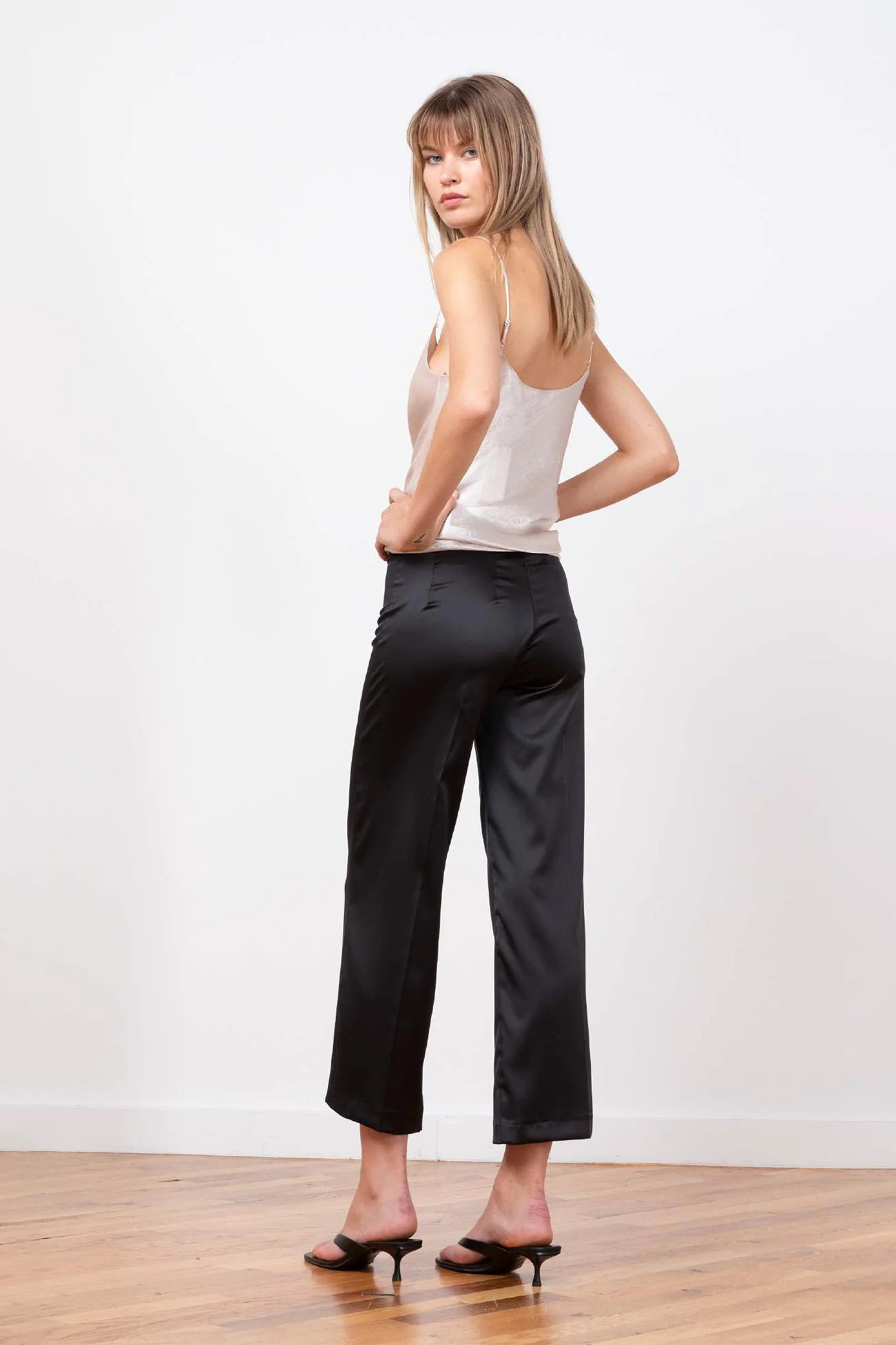 ALEX PANT IN LIQUID SATIN BLACK