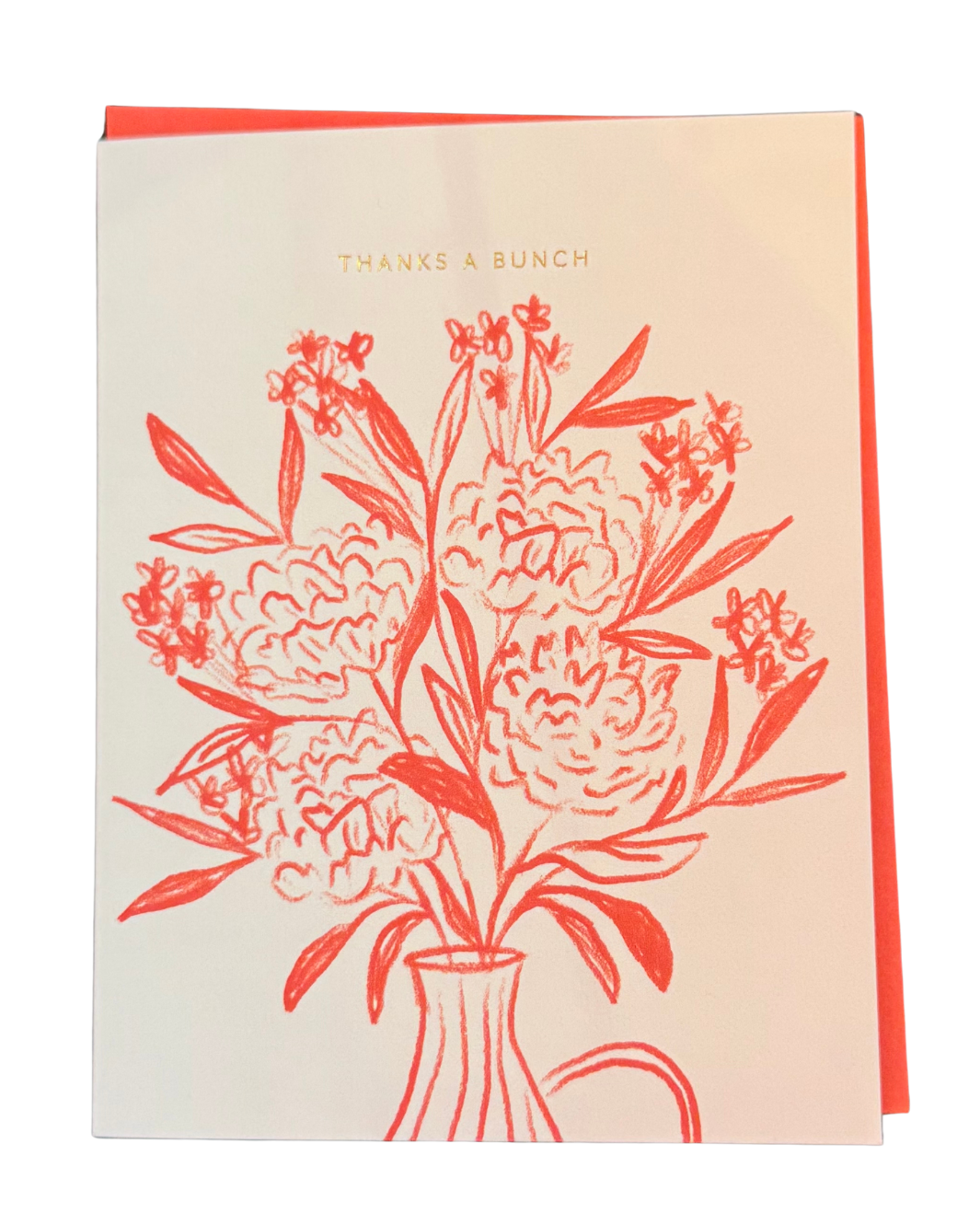 THANKS A BUNCH RED BOUQUET GREETING CARD