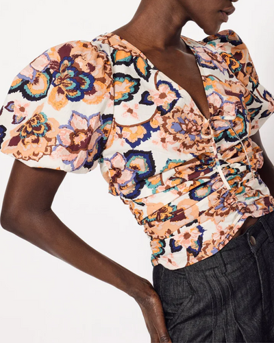 DELPHINA TOP IN DESERT FLORAL