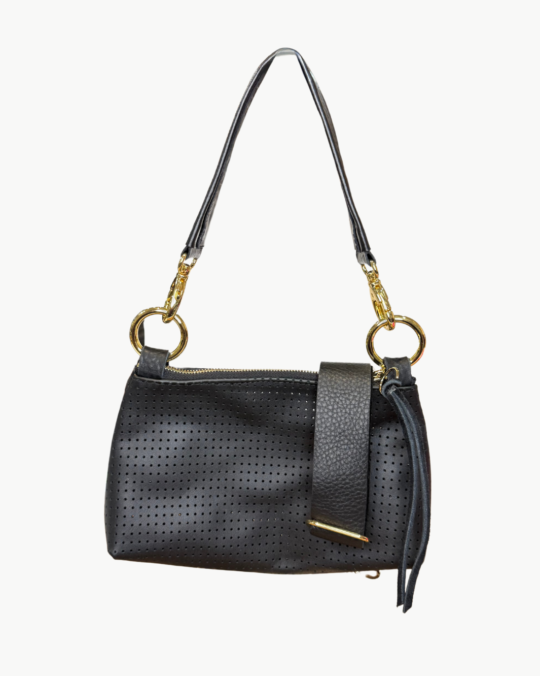 AMY SHOULDER BAG IN BLACK PERF