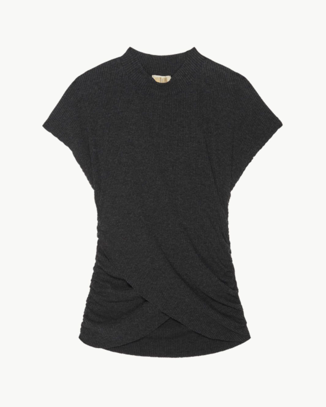 KHLOE TOP IN DARK CHARCOAL HEATHER