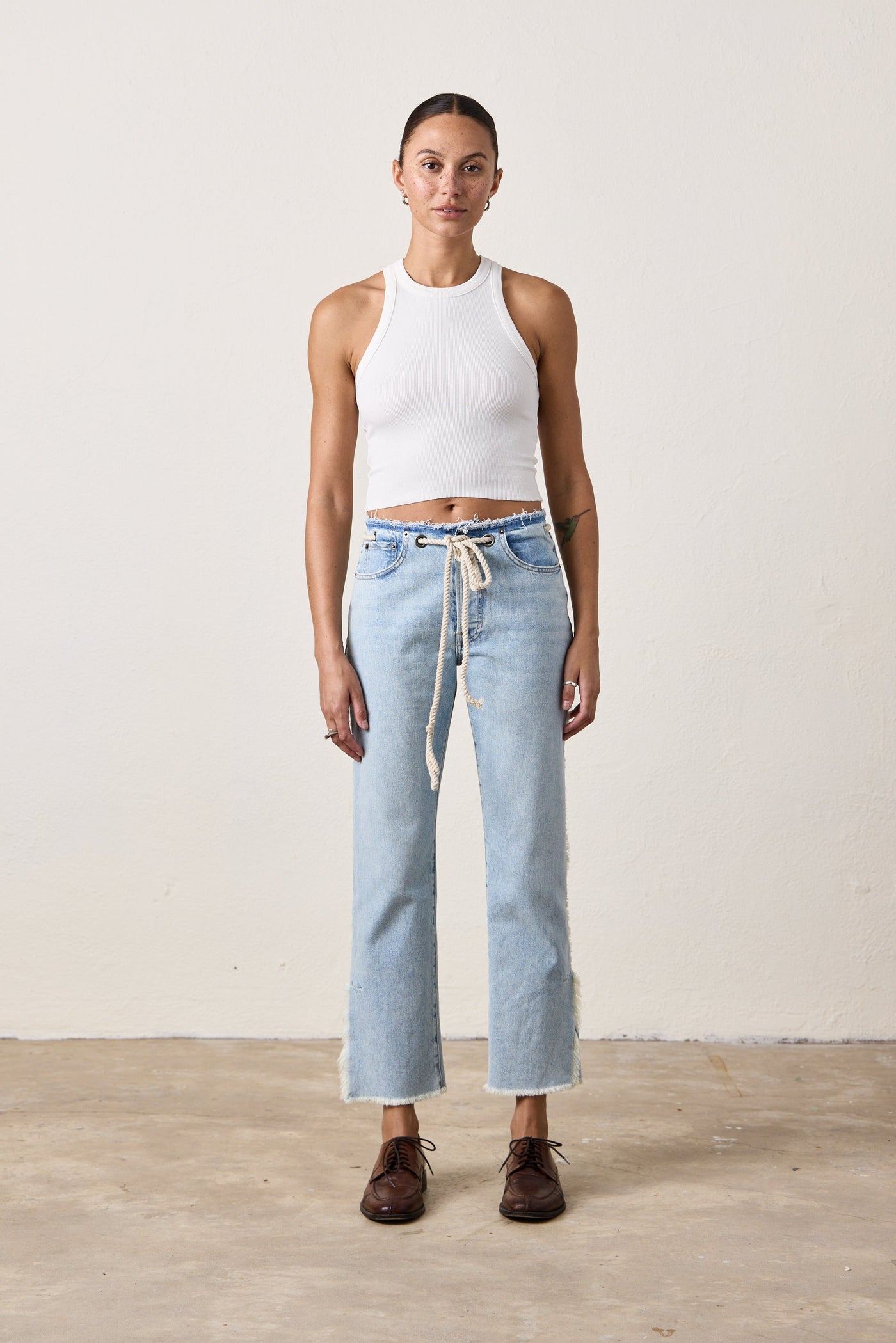 PENNY RELAXED TIE WAIST JEAN IN SUNSHINE WASH