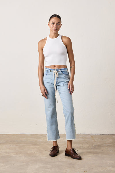 PENNY RELAXED TIE WAIST JEAN IN SUNSHINE WASH