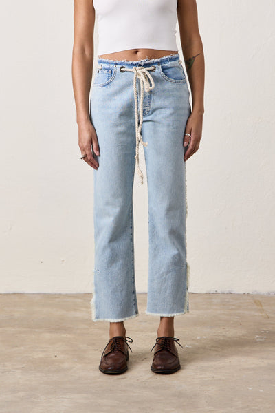 PENNY RELAXED TIE WAIST JEAN IN SUNSHINE WASH