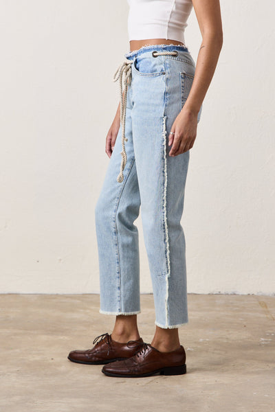 PENNY RELAXED TIE WAIST JEAN IN SUNSHINE WASH