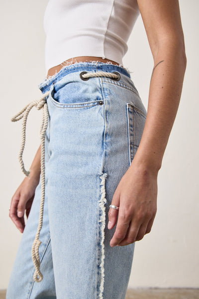 PENNY RELAXED TIE WAIST JEAN IN SUNSHINE WASH