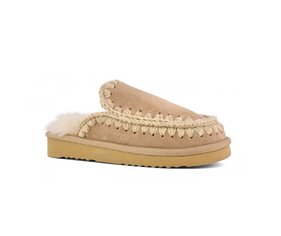 ESKIMO STITCHING CLOG/SLIPPER IN CAMEL